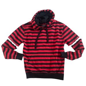 Hot Topic‎ Striped Hoodie with Safety Pin Arms Mens XS